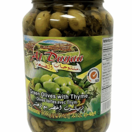 Al-Dayaa Green Olives With Thyme 1L