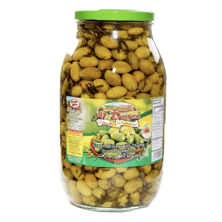 Al-Dayaa Green Olives With Thyme 3L